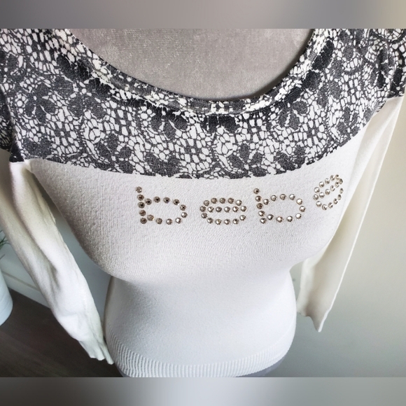 BEBE Faux Lace Sweater - Picture 2 of 10